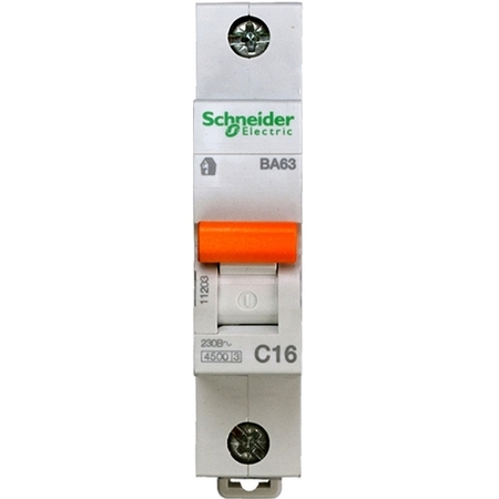Автоматический выключатель Schneider Electric Домовой 1P 16А (C) 4.5кА