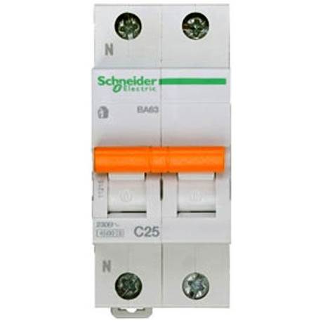 Автоматический выключатель Schneider Electric Домовой 1P+N 25А (C) 4.5кА