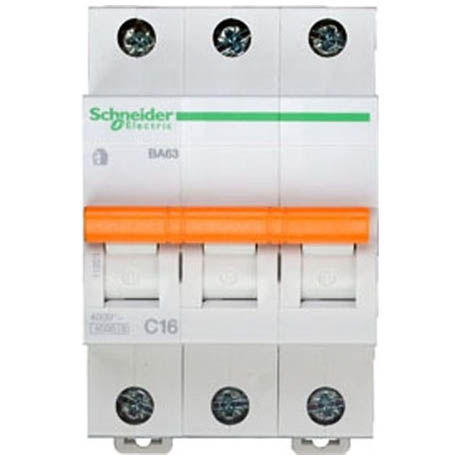 Автоматичний вимикач Schneider Electric Домовий 3P 16А (C) 4.5кА