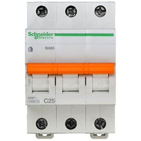 Автоматичний вимикач Schneider Electric Домовий 3P 25А (C) 4.5кА