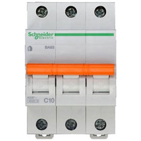 Автоматичний вимикач Schneider Electric Домовий 3P 10А (C) 4.5кА