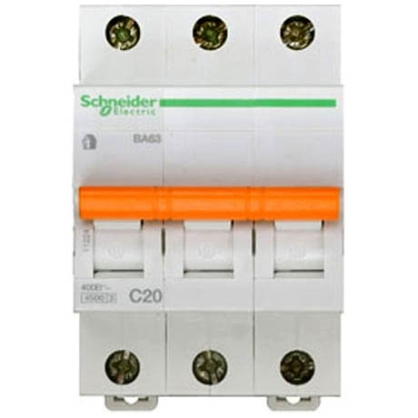 Автоматичний вимикач Schneider Electric Домовий 3P 20А (C) 4.5кА