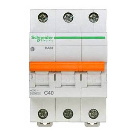 Автоматичний вимикач Schneider Electric Домовий 3P 40А (C) 4.5кА