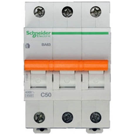 Автоматичний вимикач Schneider Electric Домовий 3P 50А (C) 4.5кА