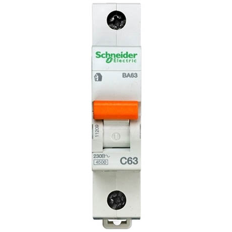 Автоматичний вимикач Schneider Electric Домовий 1P 63А (C) 4.5кА