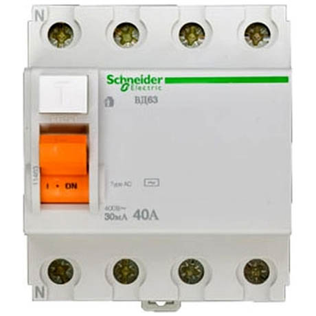 ПЗВ Schneider Electric Домовий 4P 40А 30мА (AC)