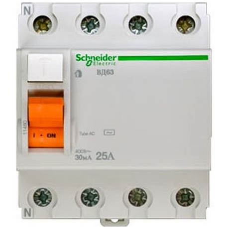 УЗО Schneider Electric Домовой 4P 25А 30мА (AC)
